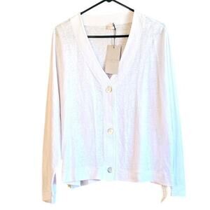 Poetry white linen light cardigan NWT size 18